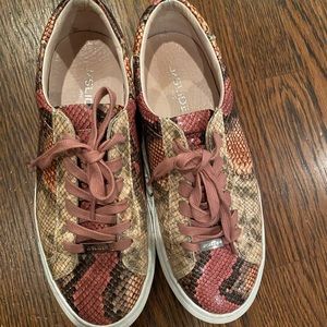 JSlides pink snake print sneakers